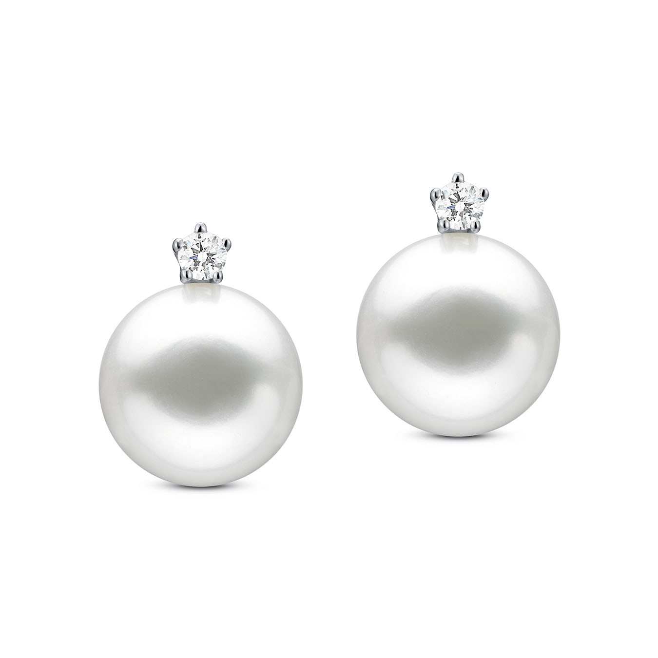 Ohrstecker Süsswasser 18K WG Diam Damenschmuck Christ Swiss