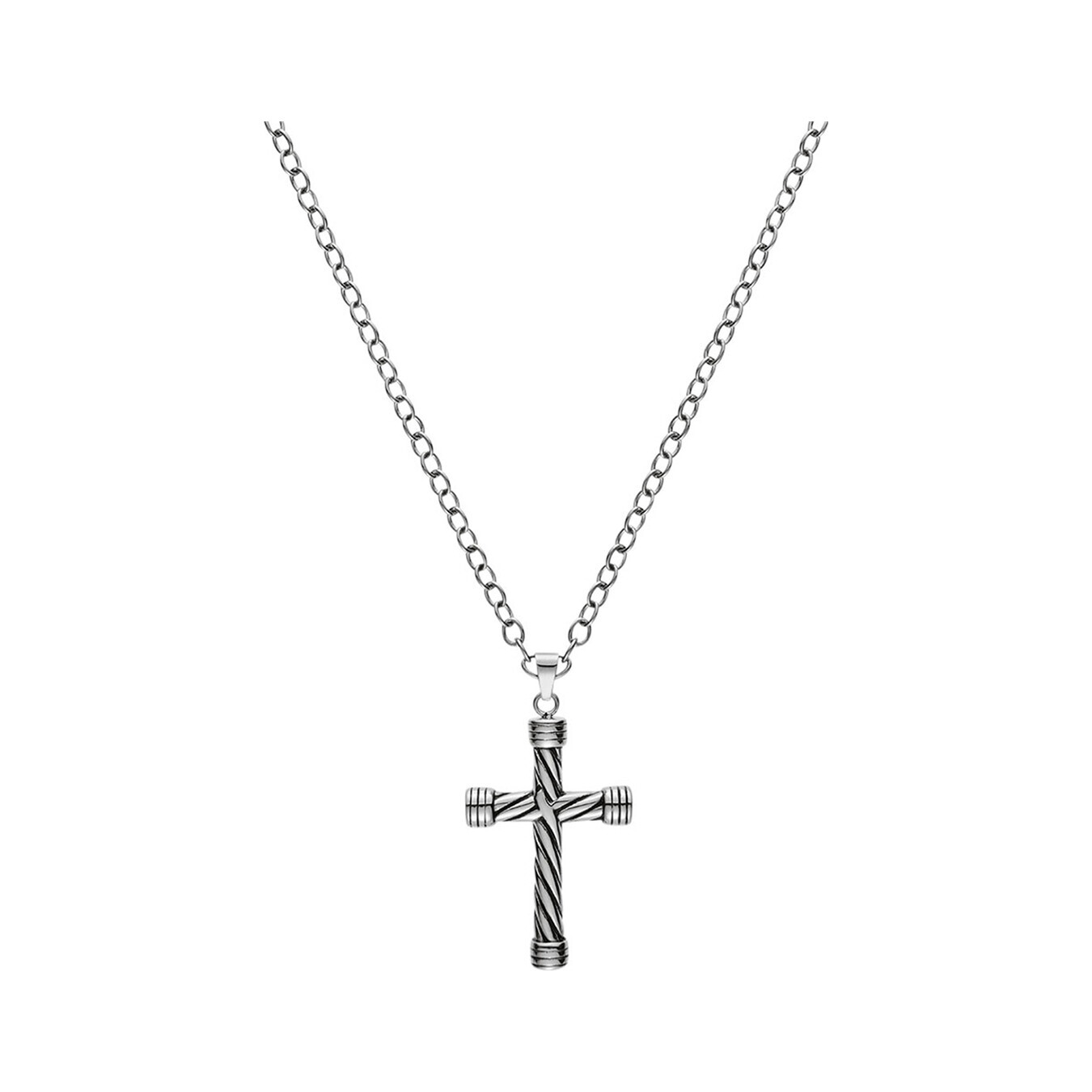 Collier homme croix en acier inoxydable Bijoux homme Christ Swiss